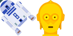 Cursor preview: R2 D2 and C 3PO - 66 - cute-cursor.com