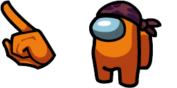 Cursor preview: Orange Do Rag Hat Crewmate - 66 - cute-cursor.com