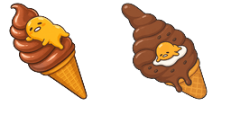 Cursor preview: Gudetama Chocolate Ice Cream Delight - 67 - cute-cursor.com