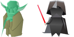 Cursor preview: Origami Yoda vs Vader - 66 - cute-cursor.com