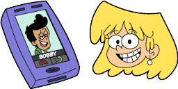 Cursor preview: Custom Cursor Pack: Lori Loud with Phone - 66 - cute-cursor.com
