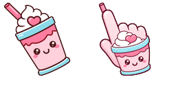 Cursor preview: Cute Pink Milkshake - 65 - cute-cursor.com