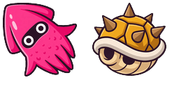 Cursor preview: Pink Blooper Gold Shell - 66 - cute-cursor.com