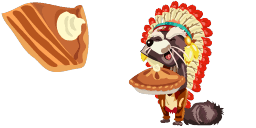 Cursor preview: Raccoon Pie - 64 - cute-cursor.com