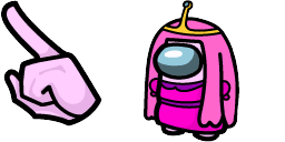 Cursor preview: Princess Bubblegum Crewmate - 67 - cute-cursor.com
