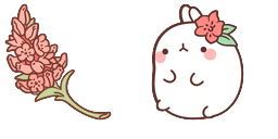 Cursor preview: Molang Peach Blossom - 64 - cute-cursor.com