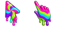 Cursor preview: Neon Rainbow Melt - 1 - cute-cursor.com