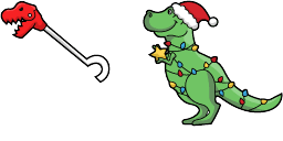 Cursor preview: T-Rex Santa - 65 - cute-cursor.com