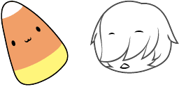 Cursor preview: Candy Corn Casper - 1 - cute-cursor.com