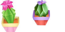 Cursor preview: Origami Cactus - 66 - cute-cursor.com
