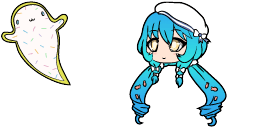 Cursor preview: Mizumi Ghost Cookie - 32 - cute-cursor.com