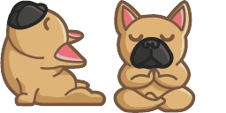 Cursor preview: Cute Yoga Bulldog - 66 - cute-cursor.com