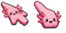 Cursor preview: Cute Minecraft Axolotl - 64 - cute-cursor.com