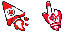 Cursor preview: Cute Canada Rocket - 44 - cute-cursor.com