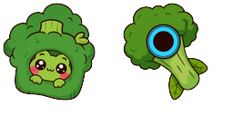 Cursor preview: Chibi Broccoli Frog - 66 - cute-cursor.com