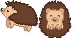 Cursor preview: Hedgehog Delight - 65 - cute-cursor.com