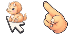 Cursor preview: Peach Baby Triceratops - 66 - cute-cursor.com