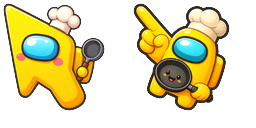 Aperçu du curseur : Among Us Show Yellow aka Ship Cook 1 - 66 - cute-cursor.com