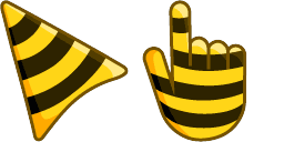 Cursor preview: Yellow Black Bee - 66 - cute-cursor.com