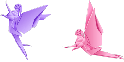 Cursor preview: Origami Fairy - 66 - cute-cursor.com