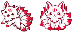 Cursor preview: Kawaii Kitsune Nine-Tailed Fox - 66 - cute-cursor.com