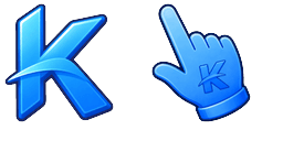 Cursor preview: Electric Blue K - 67 - cute-cursor.com