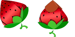 Cursor preview: Origami Strawberry - 65 - cute-cursor.com