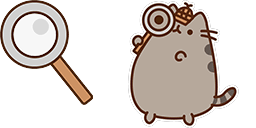 Cursor preview: Detective Pusheen - 1 - cute-cursor.com
