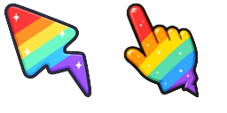 Cursor preview: Cute Rainbow Bolt - 66 - cute-cursor.com