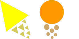 Cursor preview: Cute Cursor Pack - Yellow Triangle & Orange Circle - 66 - cute-cursor.com