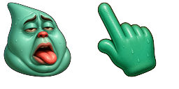 Cursor preview: Funky Ehh Meme Teal - 1 - cute-cursor.com