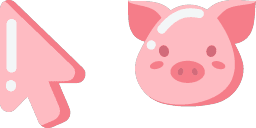 Cursor preview: Pink Pig Minimal - 1 - cute-cursor.com