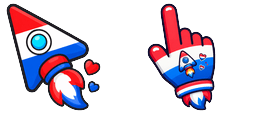 Cursor preview: Cute Netherlands Rocket - 66 - cute-cursor.com