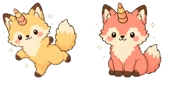 Cursor preview: Honey Foxicorn Cursor - 1 - cute-cursor.com