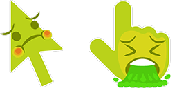 Cursor preview: Vomit Face - 66 - cute-cursor.com