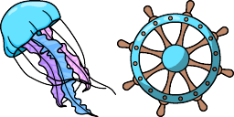 Cursor preview: Jellyfish Steering Wheel - 1 - cute-cursor.com