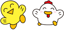Cursor preview: Kokkochan and Chiko-kun - 66 - cute-cursor.com