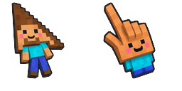 Cursor preview: Cute Minecraft Steve - 66 - cute-cursor.com