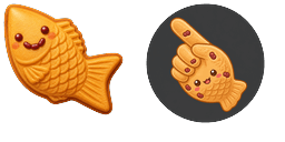 Cursor preview: Taiyaki Smile - 64 - cute-cursor.com