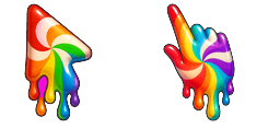 Cursor preview: Rainbow Candy Melt - 66 - cute-cursor.com