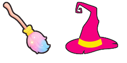 Cursor preview: Candy Broom Witch Hat - 40 - cute-cursor.com