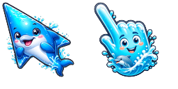 Cursor preview: USA Virginia Beach Dolphin and Ocean Splash - 67 - cute-cursor.com