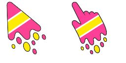 Cursor preview: Cute Melt Stripe Hot Pink Lemon - 1 - cute-cursor.com