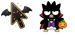Cursor preview: Badtz-Maru Halloween Vampire Cursor - 65 - cute-cursor.com