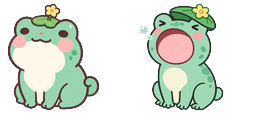 Cursor preview: Mint Pop Frog Cursor - 1 - cute-cursor.com