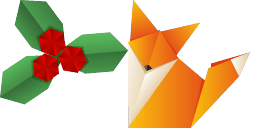 Cursor preview: Origami Fox - 1 - cute-cursor.com