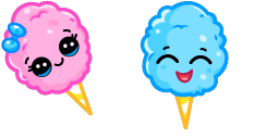 Cursor preview: Cute Cursor Pack - Kawaii Smiling Cotton Candy - 67 - cute-cursor.com