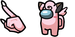 Cursor preview: Clefairy Crewmate - 66 - cute-cursor.com
