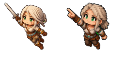 Cursor preview: CD Projekt Voxel Ciri - 66 - cute-cursor.com