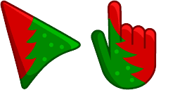 Cursor preview: Christmas Green Red - 7 - cute-cursor.com